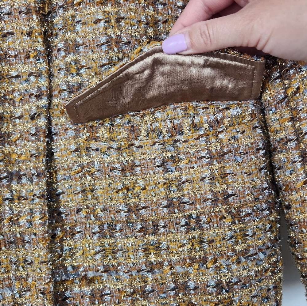 J. Crew Collection Metallic Tweed Lady Jacket - Size 2 - Picture 6 of 10